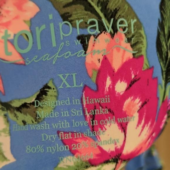 Tori Praver Seafoam Swim New Floral Bikini Top XL - Picture 4 of 4